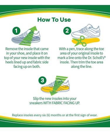 Dr. Scholl's Running Insoles for Men 10.5-14 | Shock Reduction & Injury Prevention - Buy Online on GoSupps.com