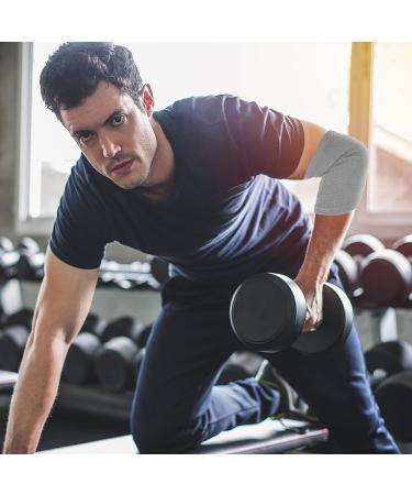 WLLHYF Elbow Compression Sleeves - Arm Protector Pads for Tennis, Golf, Fitness - Breathable Support Brace for Men and Women - Grey - Buy Online on GoSupps.com