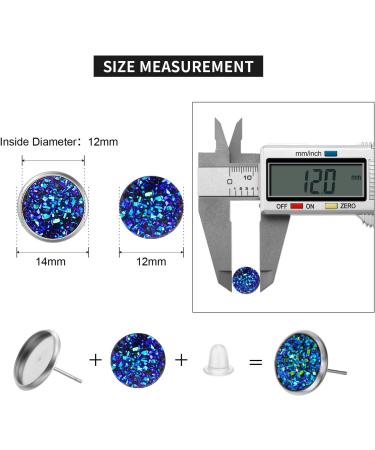 200 Pieces 20 Colors Druzy Resin Cabochons with Silver Stud Earrings for DIY Jewelry Making - Buy Online on GoSupps.com