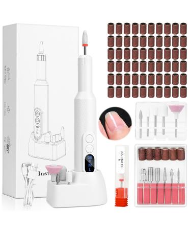 Electric Cordless Nail Drills - Professional Nail Files Kit Multifunction Electric Nail Drill Cordless Nail Kit with Dual Charge Ports for Acrylic Nails Manicure Pedicure Polishing