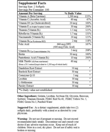 Nu-Health Liver Forte Milk Thistle Extract with Antioxidants & Herbal Blend Supports Liver Health Detox & Metabolism 200 Softgels - Buy Online on GoSupps.com