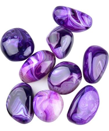 June&Ann Purple Agate Palm Stones - Healing Gemstone for Meditation and Chakra Balancing - Buy Online on GoSupps.com