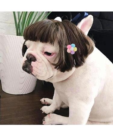 Trimmable Dog Wigs for Small Medium and Large Dogs Cosplay Pet Funny Headwear Costumes  Cat Wigs Dress up Decorations for Halloween  Christmas  Parties  Festivals Black Brown Straight Hair - Buy Online on GoSupps.com