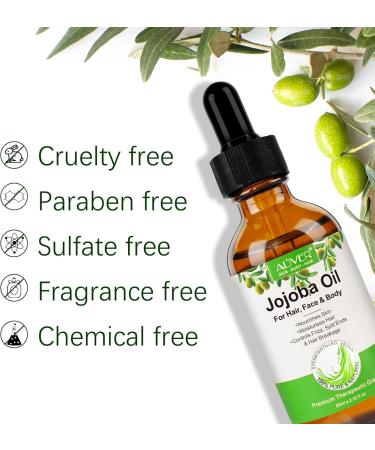 Organic Jojoba Oil 60ml 100% Pure & Natural Cold Pressed Moisturizing Multi-Purpose Jojoba Oil for Face Body Hair Nails Natural Carrier Facial Oil for Gua Sha Massage Suitable for Men - Buy Online on GoSupps.com