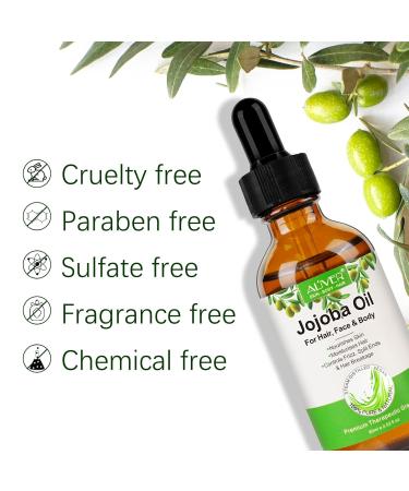 Valleylux Organic Jojoba Oil 60ml - 100% Pure & Natural for Hair, Face, Body & Nails - Moisturizes Skin, Fights Acne - Cold Pressed, Unrefined - 1 Pack (2.02 fl.oz) - Buy Online on GoSupps.com