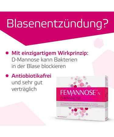 Femannose N - 14 Granules for Bladder & Urinary Tract Infection Support | 2000 mg D-Mannose Powder | Antibiotic-Free Treatment - Buy Online on GoSupps.com