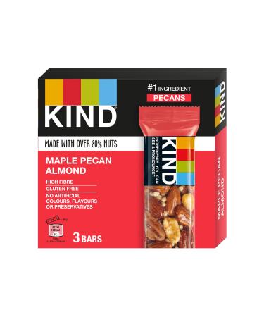 KIND Bars Healthy Gluten Free & Low Calorie Snack Bars Maple Pecan Almond 3 Bars
