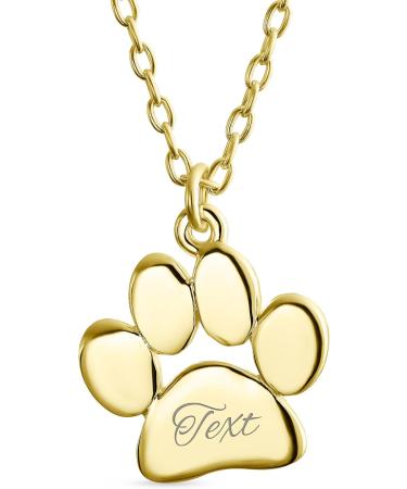 Personalized Initial Paw Print Pendant Necklace | Animal Jewelry for Women | Customizable Gold Plated Sterling Silver - Buy Online on GoSupps.com