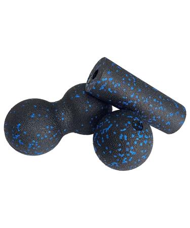 Fascia ball and fascia roller set 3 pieces of massage ball set fascia roll spine small massage ball fascia balls for spine back neck for fascia training pain relief black 3 pieces