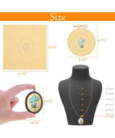 Shynek Embroidery Kit for Beginners - 26 Pcs Mini Cross Stitch Set with Flowers Pattern - Includes Stamped Clothes, Necklace Pendant, Hoops, and Chains - Yellow/Red/White/Black - Buy Online on GoSupps.com