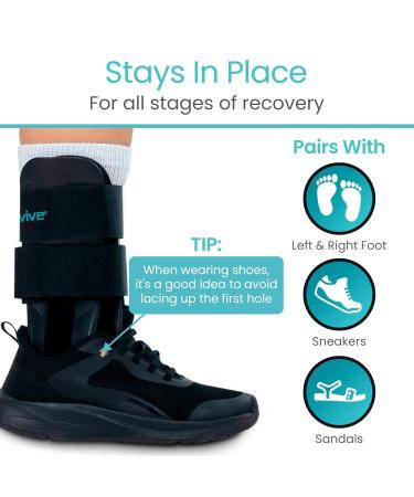 Vive Ankle Brace - Stabilizer Air Cast for Sprains & Fractures - Hot & Cold Therapy Support for Men & Women - 9 Inch Stirrup Splint - Buy Online on GoSupps.com