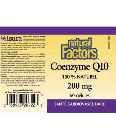 Natural Factors Coenzyme Q10 200 mg - 60 Softgels | Heart Health & Energy Support - Buy Online on GoSupps.com
