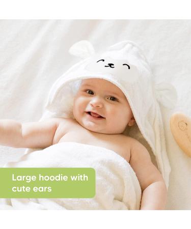 KeaBabies Organic Bamboo Baby Hooded Towel - Large Infant Hooded Towel for Girls, Boys, Newborns, Toddlers - Lamb Design - Buy Online on GoSupps.com
