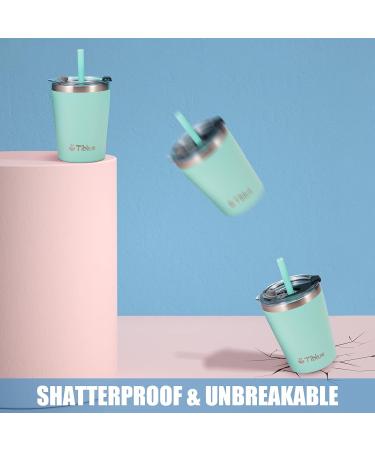 Tiblue Kids Stainless Steel Water Bottle - 2 Pack 8oz Blue+Green - Spill Proof Insulated Tumbler with Leak Proof Lid, Silicone Straw, BPA Free Smoothie Cup - Buy Online on GoSupps.com