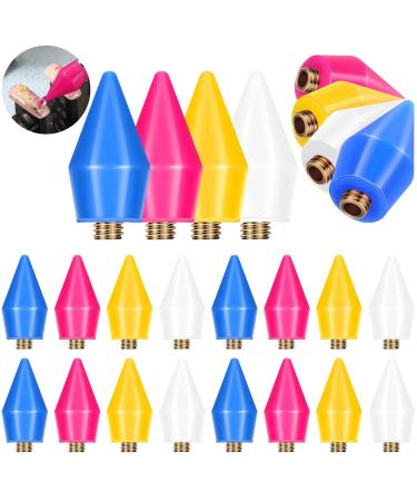 24 Pieces Nail Rhinestones Picker Wax Replacement Head Tips with Case Wax Tip Rhinestone Tool Wax Pen Replacement Tip Nail Gem Jewelry Dotting Tip for Wax Replacement Wax Head Accessories 4 Colors