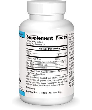 Source Naturals Vegan Omega-3S 300mg | Non-Fish EPA-DHA | 60 Vegan Softgels - Buy Online on GoSupps.com