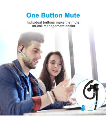 HEIBAS Bluetooth Headset - Wireless Earpiece with 72 Hours Talking Time & 500mAh Case, V5.1, Built-in Mic, Hands-Free Headphones for Trucker Office - iOS Android Compatible - Buy Online on GoSupps.com