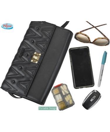 Portable Pill Organizer 2 Pack | Pocket-Sized with 10 Compartments & Sticky Notes | Ideal for Travel & Home Use - Buy Online on GoSupps.com