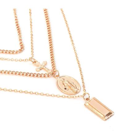 MarryLee Women's Retro Exaggerated Personality Multi-Layer Pendant Jewelry Necklace Fashion (Gold) - Buy Online on GoSupps.com