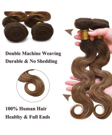 Shop 100% Unprocessed Brazilian Body Wave Hair Bundles - Medium Brown 16 Virgin Extensions - Buy Online on GoSupps.com