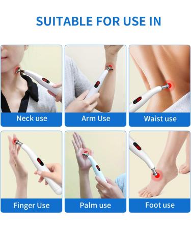 Rechargeable Acupuncture Pencil Therapy Chalk - Pain Relief Acupoints Detector with 5 Massage Heads - Buy Online on GoSupps.com