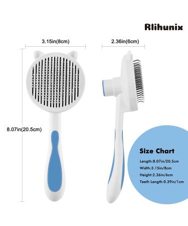 Rlihunix Self Cleaning Slicker Brush | Dog & Cat Grooming | Shedding & Mats Removal | Short & Long Hair | Blue - Buy Online on GoSupps.com