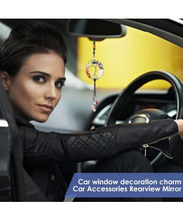 Cobee Tree of Life Hanging Ornament for Car Rearview Mirror - 7 Chakra Stones Rainbow Color Medicinal Crystal Reiki Good Luck Decor for Meditation - Buy Online on GoSupps.com