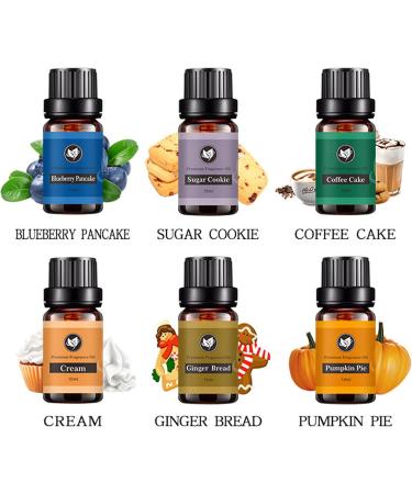 Essential Oils Set Bakery Essential Oil Kit for Diffuser Humidifier Massage Skin Care - Blueberry Pancake Sugar Cookie Coffee Cake Cream Ginger Bread Pumpkin Pie (6 x10ml)  - Buy Online on GoSupps.com