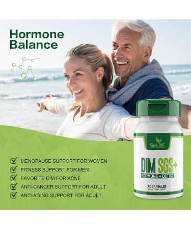 Simlike DIM SGS+ - Hormone + Detox Capsules for Hormonal Balance, Menopause Support, and Appetite Control (60 Count) - Buy Online on GoSupps.com