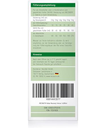 Buy Recoactiv Recovery Immune for Cats - High-Caloric Diet for Weight Gain & Nutritional Restoration (280 ml) - Ideal for Malnutrition & High Energy Needs - Buy Online on GoSupps.com