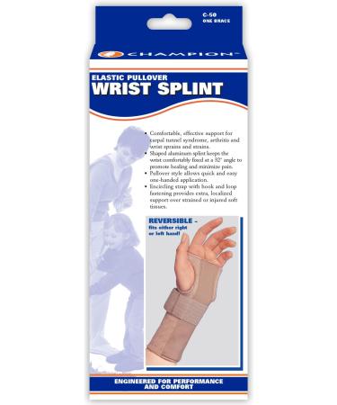 CHAMPION Reversible Wrist Splint - Elastic Knit Pullover in Medium Beige for Maximum Support | International Shipping Available - Buy Online on GoSupps.com