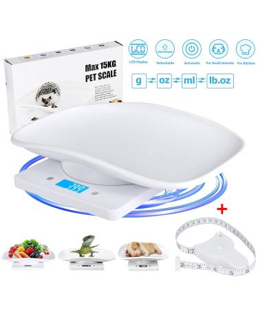 Digital Pet Scale Puppy Whelping Supplies Accurate Small Animal Scale for Puppies/Kitten/Dog/Cat/Hedgehog Multi-Function LCD Scale with Tape Mesure Max 33lb - Buy Online on GoSupps.com
