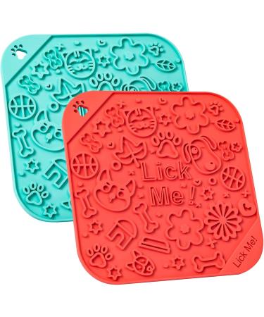Knitly Licking Pads for Dogs 2Pcs - Slow Feeder Mat with Suction Cups | Boredom & Anxiety Reducer for Large Medium Small Dogs | Ideal for Food, Treats, Yogurt, Peanut Butter - Buy Online on GoSupps.com