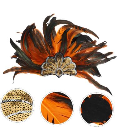 FOMIYES Halloween Headdress Pageant Headband Plume Headpiece for Adult Crown Headdress Headbands Plume Headband Costume Headwear Cocktail Party Supplies Plume Headdress Hair Band for Party 53.00X33.00X1.00CM Orange - Buy Online on GoSupps.com