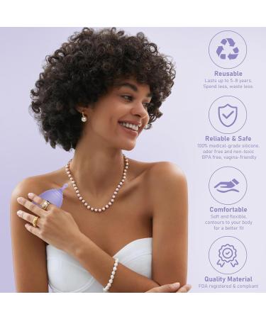 Soft Menstrual Cup - Medical Grade Silicone | Reusable & Comfortable | BPA Free - Wear for 12 Hours (Small Violet - Buy Online on GoSupps.com