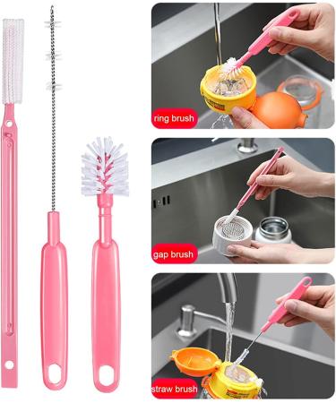 2 Bottle Scrub Brush Reusable Bottle Straw Brush in Different Size - Long Straw Cleaning Brush for Tumblers Drinking Glasses Strews Aezon 2 Pcs Pink - Buy Online on GoSupps.com