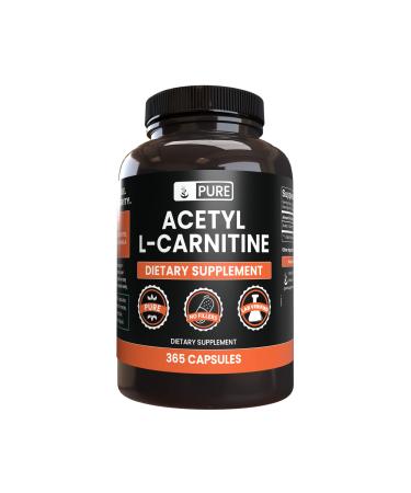 Pure Original Ingredients Acetyl L-Carnitine (365 Capsules) No Magnesium Or Rice Fillers Always Pure Lab Verified - Buy Online on GoSupps.com