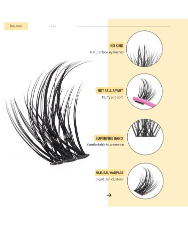 D Mix 10-16mm Wispy Volume Eyelash Clusters - 72 Pcs DIY Individual Cluster Lashes for Home Lash Extensions (Pack of 1) A17 - Buy Online on GoSupps.com