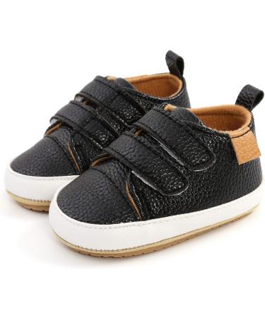 MK MATT KEELY Baby Girl First Walking Shoes | Anti-Slip Soft PU Leather Sneakers for Infant Toddler 3-6 Months - Black Style2 - Buy Online on GoSupps.com