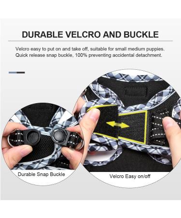 Doramio Reflective Dog Harness for Small Dogs & Cats - Breathable Step-In Design with Leash (Black XS) - Safe & Comfortable Pet Gear - Buy Online on GoSupps.com