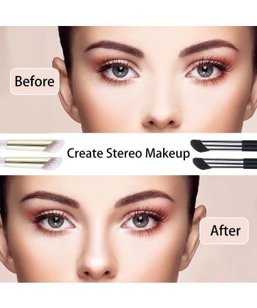 2 Pcs Angled Shading & Nose Contour Brushes Set for Dark Circles & Bronzer - Eye Makeup Brushes for Face - Buy Online on GoSupps.com