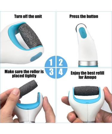 Amope Pedi Electronic Foot File Replacement Roller Heads - Pack of 10 | Extra Coarse Refills with Diamond Crystals - Buy Online on GoSupps.com