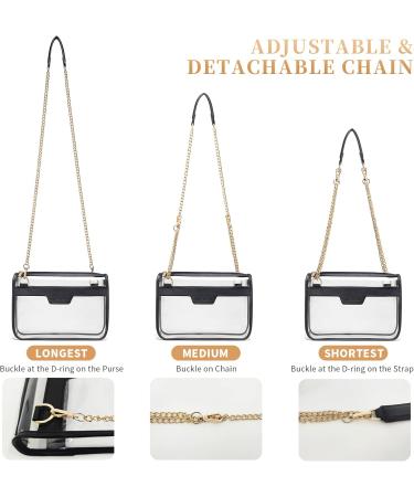 Vorspack Clear Crossbody Bag for Women - Stadium Approved Clear Purse for Sport Events and Concerts in Black - Buy Online on GoSupps.com