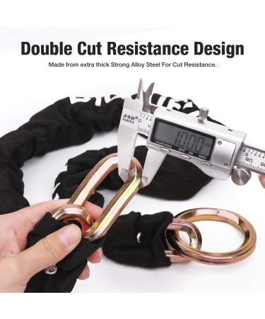 Biglufu 4ft/120cm Motorcycle Security Chain - Heavy Duty Hardened Steel Anti-Theft Chain for Motorbikes, Gates, and Bicycles - 10mm Thick Cut Proof Chain Link - Buy Online on GoSupps.com