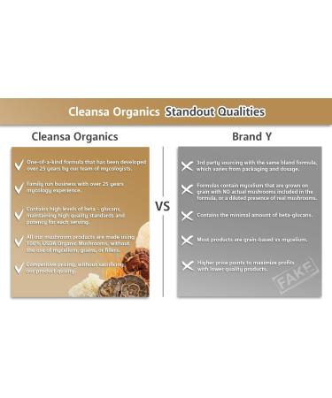 Cleansa Organics Cordyceps - Energy Stamina Endurance & Exercise Performance - (60 grams) - Perfect for Coffee Smoothies and Tea - Made with USDA Organic Mushrooms - Buy Online on GoSupps.com