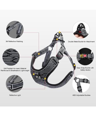 Suredoo Adjustable Dog Harness - No Pull Reflective & Breathable | XS Gray for Large Medium & Small Dogs & Puppies - Buy Online on GoSupps.com