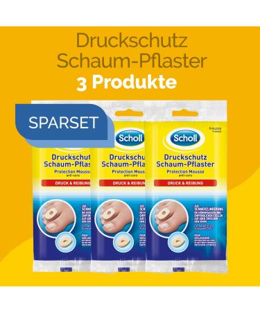 Scholl pressure protection foam plaster pack of 3 (3 x 9 pieces) 9 pieces (pack of 3) pressure protection foam plaster