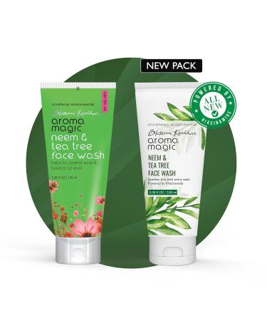 Aroma Magic Neem & Tea Tree Face Wash with Niacinamide | Deep Cleansing Pore Tightening | Acne Control Facial Cleanser | 1.69 Fl Oz - Shop Now - Buy Online on GoSupps.com