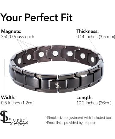 Smarter Lifestyle Elegant Titan Foot Chain for Men & Women - Adjustable Magnetic Bracelet | 10.2 Inch Gunmetal Gray - Buy Online on GoSupps.com