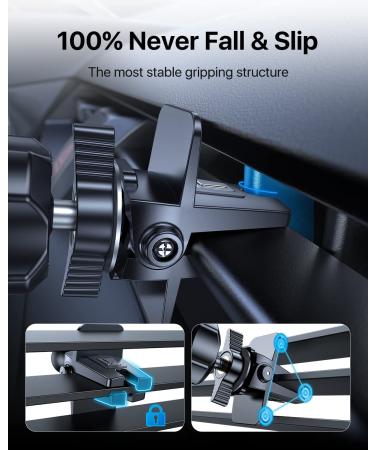 (2022 Upgraded) andobil Car Phone Mount - Military Sturdy Grip, Ultra Stable, Easy to Use - Compatible with iPhone 13/12/14 Pro Max, Android, Samsung - Black - Buy Online on GoSupps.com